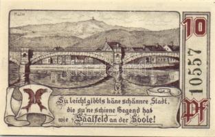 Német Birodalom/Weimari Köztársaság/ Saalfeld 1921. 10Pf, 25Pf, 50Pf 3klf teljes sor T:I