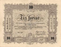 1848. 10Ft "Kossuth bankó" T:II+ csak egyszer hajtva