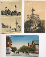 21 db RÉGI erdélyi városképes lap + 1 kinyitható képeslap / 21 pre-1945 Transylvanian town-view postcards + 1 folding card