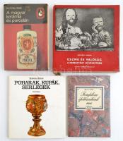 4 db könyv - Rév Ilona: Templomépítészetünk; Katona Imre: A magyar kerámia és porcelán; Katona Imre: Poharak, kupák, serlegek; Bozóky Mária: Eszme és valóság a keresztény művészetben. Kötetenként változó kötésben és állapotban.