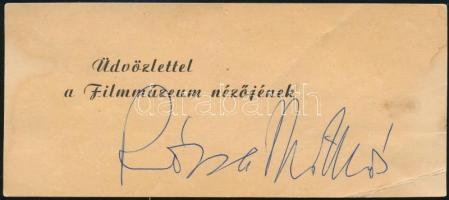 Rózsa Miklós (1907-1995) Oscar-díjas zeneszerző aláírása üdvözlőkártyán