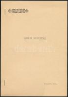 cca 1954 Vacheron et Constantin Genéve árjegyzék és órakatalógus