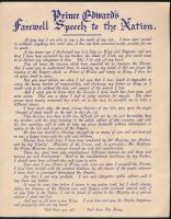 1936 "Prince Edward's Farewell Speech to the Nation" nyomtatvány színes portréképpel