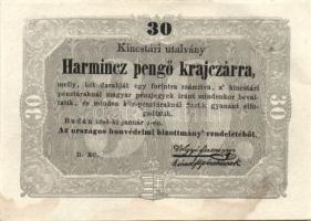 1849. 30kr "Kossuth bankó" erősen ferdén nyomva! T:I- halványan foltos