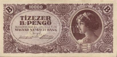 1946. 10000BP(6x), 100000BP(1x), 1000000BP(3x) összesen 10db T:II+ csak egyszer hajtva!