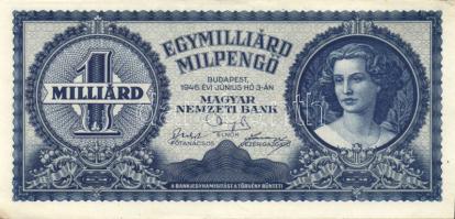 1946. 10000BP(8x), 10000MBP(6x), 1000000MP(6x), 10000000MP(4x), 100000000MP(1x), 1000000000MP(4x) T:II+ csak egyszer hajtva összesen 29db