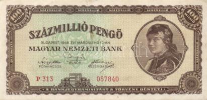 1945. 10000P(2x), 10000P bélyeggel(6x), 100000p(1x), 10000000P(2x), 100000P(1x) T:II+ csak egyszer hajtva! összesen 12db