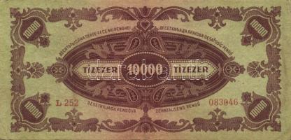 1945. 10000P(2x), 10000P bélyeggel(6x), 100000p(1x), 10000000P(2x), 100000P(1x) T:II+ csak egyszer h...