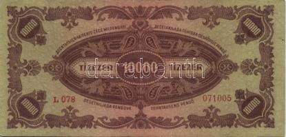 1945. 10000P(2x), 10000P bélyeggel(6x), 100000p(1x), 10000000P(2x), 100000P(1x) T:II+ csak egyszer h...