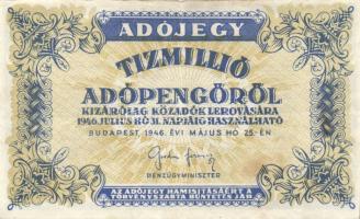 1946. 10000000AP T:II/III hátlap foltos