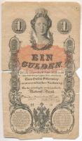 1858. 1G vízjeles papíron T:IV Austrian Empire 1858. 1 Gulden on watermarked paper C:G Adamo G87
