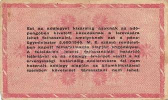 1946. 1000000AP(4x) hatjegyű sorszám, vj-lel T:II,II/III