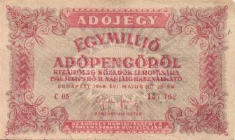 1946. 1000000AP(4x) hatjegyű sorszám, vj-lel T:II,II/III