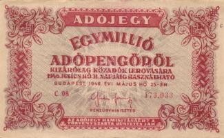 1946. 1000000AP(4x) hatjegyű sorszám, vj-lel T:II,II/III