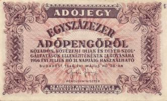 1946. 100000AP(7x) fehér papír, vj nélkül T:I-,II+,II,II-
