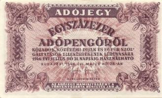 1946. 100000AP(7x) fehér papír, vj nélkül T:I-,II+,II,II-