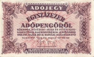 1946. 100000AP(7x) fehér papír, vj nélkül T:I-,II+,II,II-