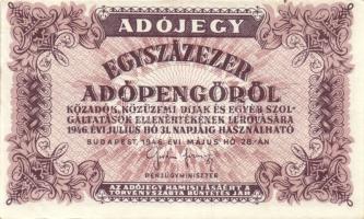 1946. 100000AP(7x) fehér papír, vj nélkül T:I-,II+,II,II-
