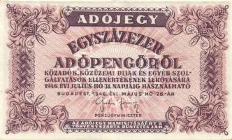 1946. 100000AP(7x) fehér papír, vj nélkül T:I-,II+,II,II-