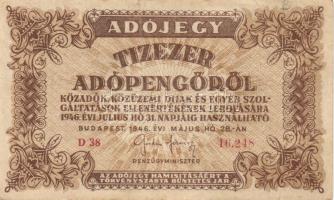 1946. 10000AP(12x) ötjegyű sorszámmal, vj-lel T:II,II/III+