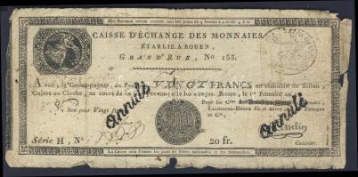 Franciaország/Rouen 1797-1803. 20Fr T:IV- R!