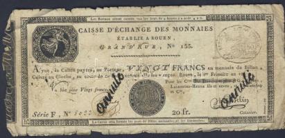 Franciaország/Rouen 1797-1803. 20Fr T:IV- R!