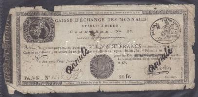 Franciaország/Rouen 1797-1803. 20Fr T:IV- R!