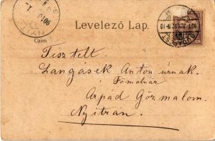 1901 Budapest I. Királyi palota, gőzhajók. Gustav Ertel, litho (EK)