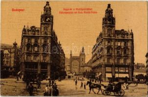 1911 Budapest V. Kígyó tér (Ferenciek tere), Klotild paloták, Zwieback Lajos üzlete, Erzsébet híd (EK)