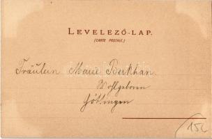 Budapest, Országház (Parlament), Arany János-szobor. Müller & Trüb. Art Nouveau litho