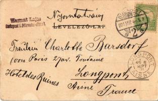 1901 Budapest VII. Erzsébet és Teréz körút az Andrássy útig, Royal kávéház, villamos, üzletek. Ganz ...