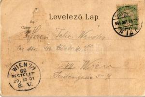 1901 Budapest VI. Váci körút (Bajcsy-Zsilinszky út), Bazilika, villamos. Gustav Ertel, litho (fa)