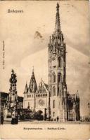 1901 Budapest I. Királyi vár, Mátyás templom, Szentháromság szobor. Ganz Antal 69.