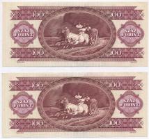 1989. 100Ft (2x) sorszámkövetők T:I-