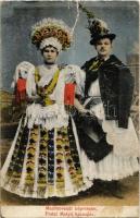 1918 Mezőkövesdi népviselet, fiatal matyó házaspár / Hungarian folklore from Mezőkövesd (fa)