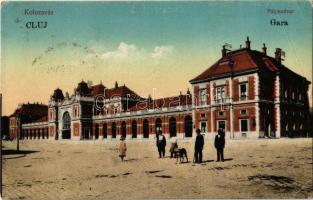 Kolozsvár, Cluj; pályaudvar, vasútállomás / Gara / railway station 1940 Kolozsvár visszatért So. Stpl (EK)