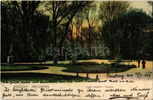 1903 Pozsony, Pressburg, Bratislava; Ligeti díszkert. Holderer Gusztáv kiadása / park (EK)