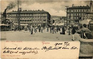 1900 Fiume, Rijeka; Molo e Piazza Adamich, Grand Hotel Europe