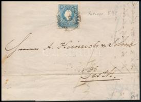 15kr on cover, 1859 15kr levélen "VUKOVAR" - "ESSEGG" - "PESTH"
