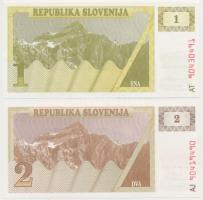 Szlovénia 1990-1992. 1T + 2T T:I,I- Slovenia 1990-1992. 1 Tolar + 2 Tolarjev :CUNC,AU