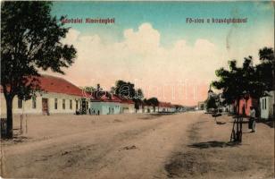 1917 Kinorány, Chynorany, Chinorán; Fő utca, községháza / main street, town hall (EK)