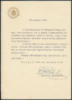 1931 Szeged, M. Kir. Ferenc József Tudományegyetem fejléces levélpapírjára az egyetemi főtanácsos által írt levél