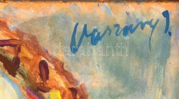 Vaszary jelzéssel: Tükör előtt. Olaj, karton, keretben, 29×25 cm