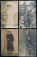 cca 1900 Régi idők hölgyei, asszonyai, 68 db különféle fotólap, kis részük hátulján feliratozva, 9×14 cm