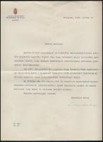 1936 Bp., Budapest Székesfőváros Statisztikai Hivatala igazgatója által írt levél, aláírással