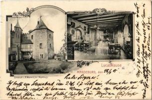 1905 Magdeburg, Lucasklause / castle interior. Art Nouveau, floral (gluemark)