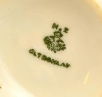 August Nowotny Altrohlau retró malacos mokkás csésze és alj, matricás, jelzett, kopott