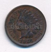 Amerikai Egyesült Államok 1901. 1c Br Indián fej T:2 USA 1901. 1 Cent Br Indian head C:XF