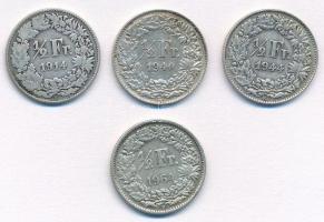 Svájc 1914-1964. 1/2Fr Ag (4xklf) T:1-,2,2- Switzerland 1914-1964. 1/2 Francs Ag (4xdiff) C:AU,XF,VF