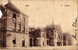 1909 Pécs, Indóház, vasútállomás (b)